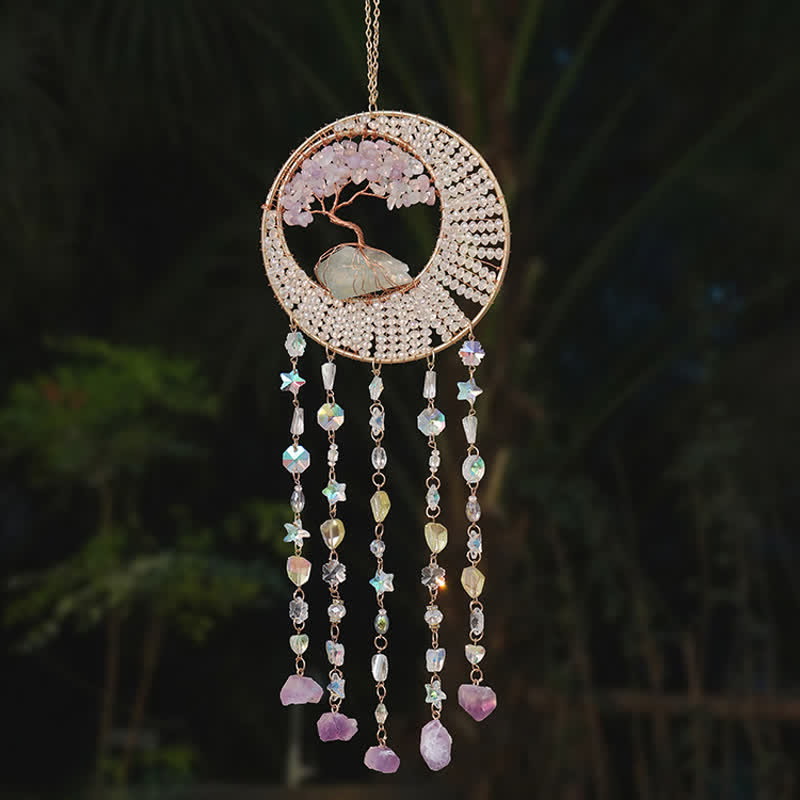 Olivenorma Lepidolite Albero della vita Suncatcher Wind Chime 