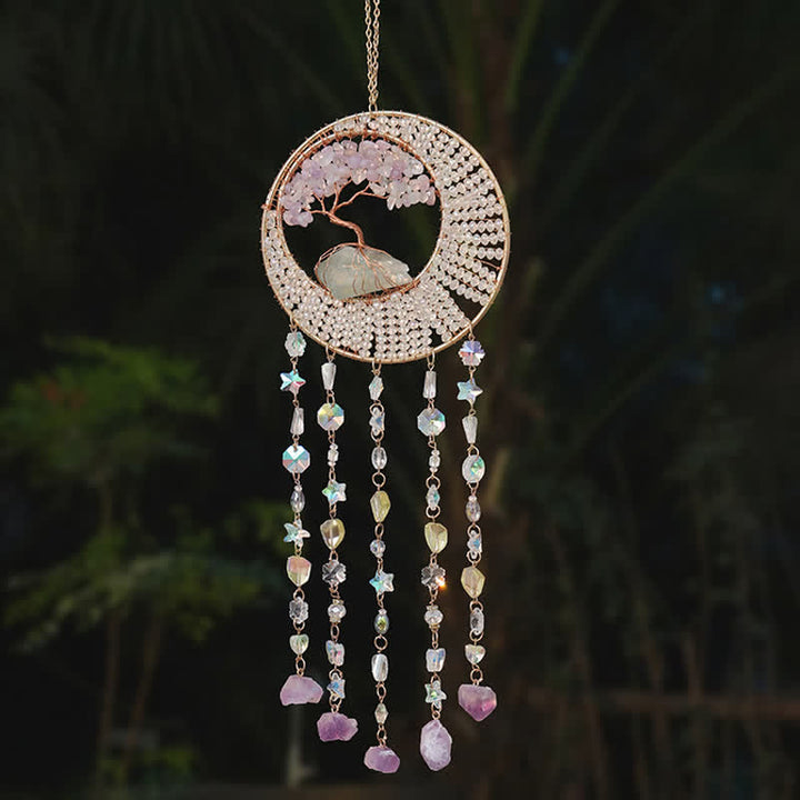 Olivenorma Lepidolite Albero della vita Suncatcher Wind Chime 
