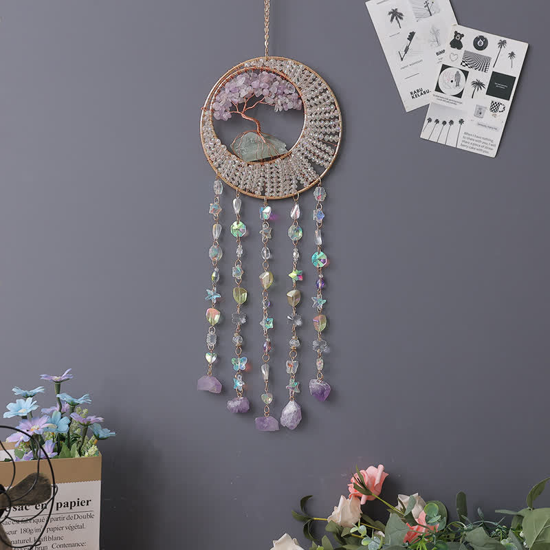 Olivenorma Lepidolite Albero della vita Suncatcher Wind Chime 