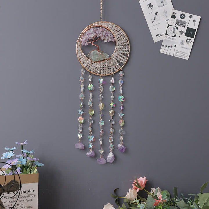 Olivenorma Lepidolite Albero della vita Suncatcher Wind Chime 