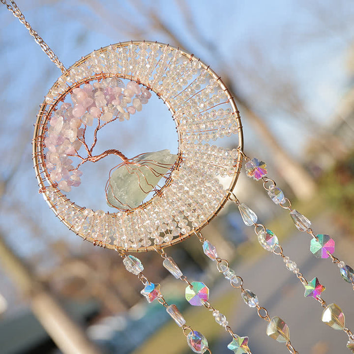 Olivenorma Lepidolite Albero della vita Suncatcher Wind Chime 