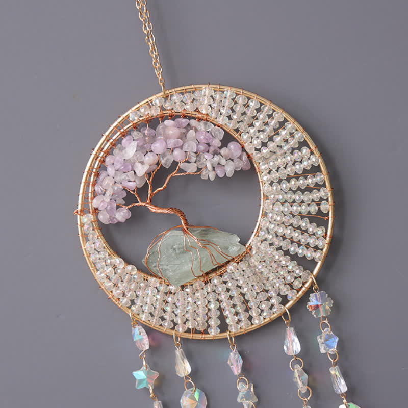 Olivenorma Lepidolite Albero della vita Suncatcher Wind Chime 