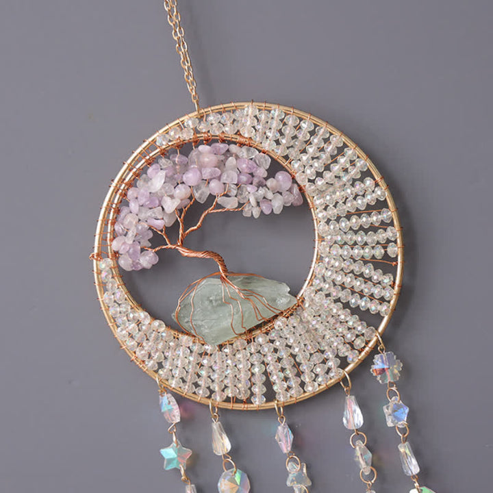 Olivenorma Lepidolite Albero della vita Suncatcher Wind Chime 