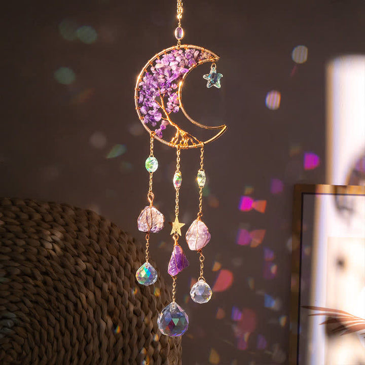 Olivenorma Ametista Luna Pendente Suncatcher Campanella a vento 