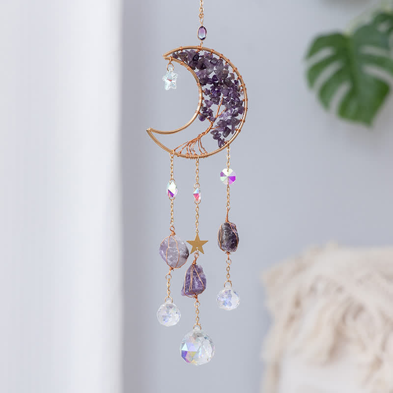 Olivenorma Ametista Luna Pendente Suncatcher Campanella a vento 