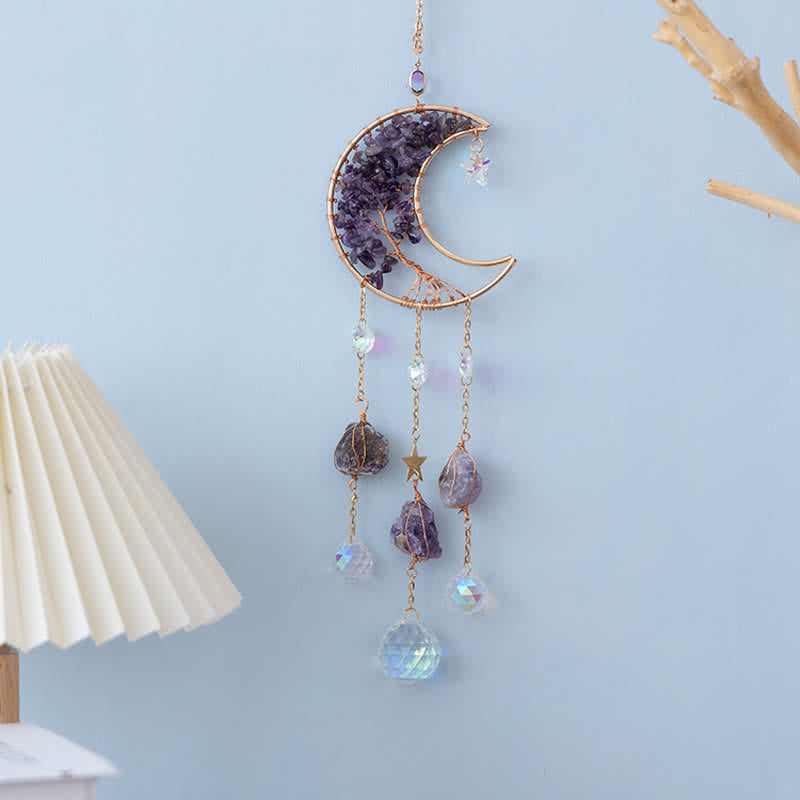 Olivenorma Ametista Luna Pendente Suncatcher Campanella a vento 