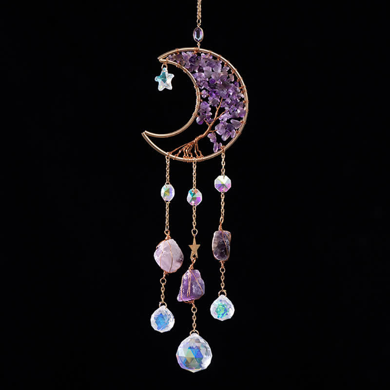 Olivenorma Ametista Luna Pendente Suncatcher Campanella a vento 