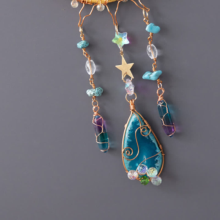 Olivenorma Green Avventurina Sun Suncatcher Wind Chime a carica manuale 