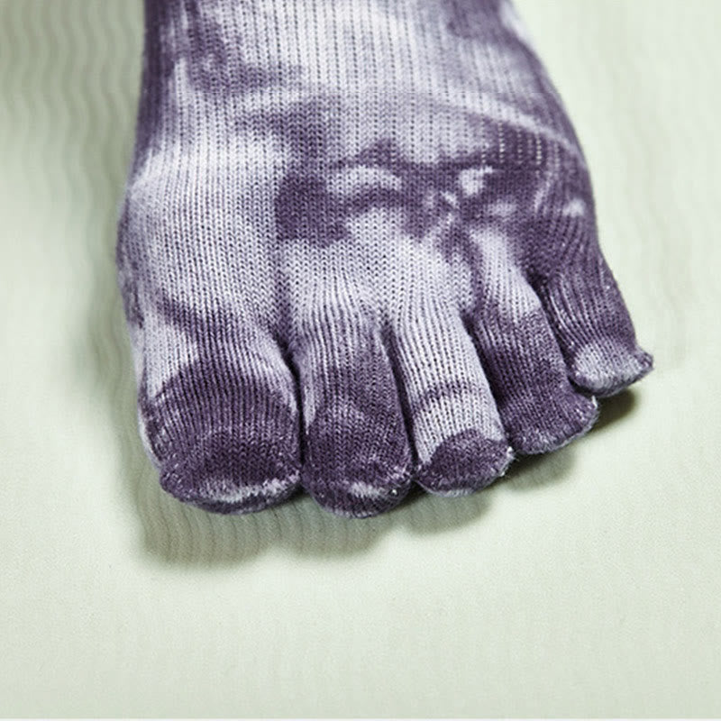 Calze da pilates Olivenorma Tie-Dye al ginocchio, antiscivolo, per yoga, barre e fitness, traspiranti ed elasticizzate. - image 6