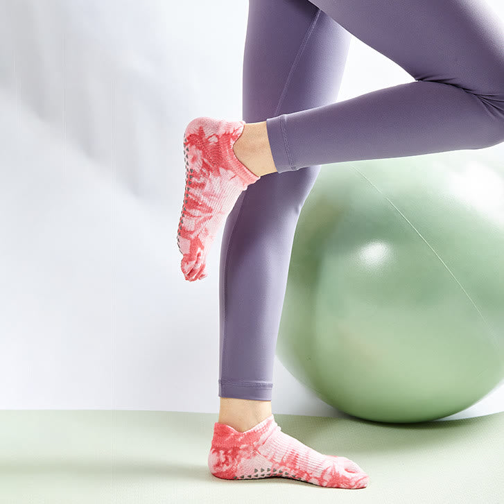 Calze da pilates Olivenorma Tie-Dye al ginocchio, antiscivolo, per yoga, barre e fitness, traspiranti ed elasticizzate. - image 13