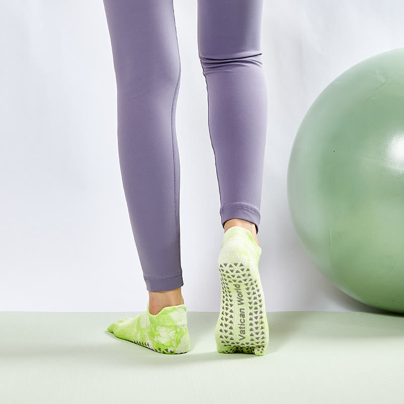 Calze da pilates Olivenorma Tie-Dye al ginocchio, antiscivolo, per yoga, barre e fitness, traspiranti ed elasticizzate. - image 8