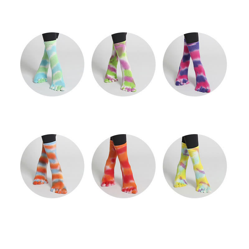 Calzini da yoga e pilates Olivenorma in cotone tie-dye, comodi, antiscivolo, ideali per allenamenti alla sbarra, traspiranti ed elasticizzati, perfetti per l'allenamento in studio. - image 29