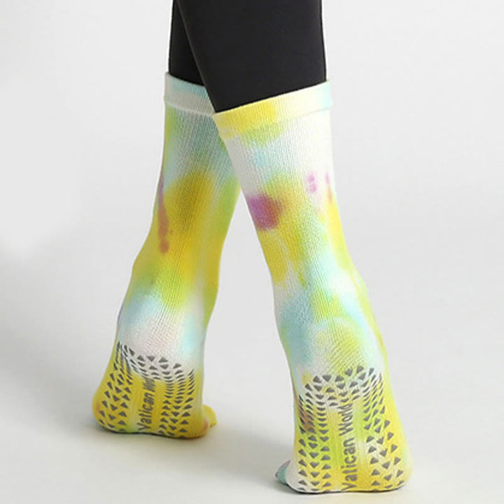 Calzini comodi in cotone Tie-Dye Yoga Pilated Barre Olivenorma 