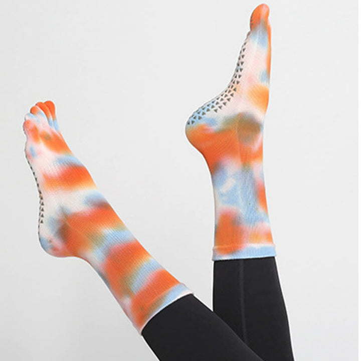Calzini da yoga e pilates Olivenorma in cotone tie-dye, comodi, antiscivolo, ideali per allenamenti alla sbarra, traspiranti ed elasticizzati, perfetti per l'allenamento in studio. - image 27