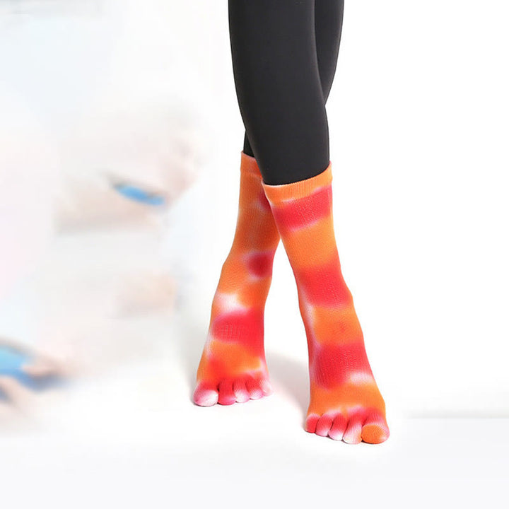 Calzini da yoga e pilates Olivenorma in cotone tie-dye, comodi, antiscivolo, ideali per allenamenti alla sbarra, traspiranti ed elasticizzati, perfetti per l'allenamento in studio. - image 24