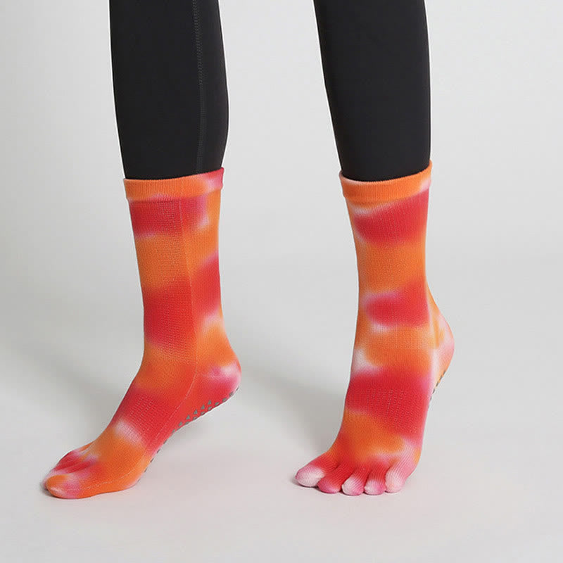 Calzini da yoga e pilates Olivenorma in cotone tie-dye, comodi, antiscivolo, ideali per allenamenti alla sbarra, traspiranti ed elasticizzati, perfetti per l'allenamento in studio. - image 25