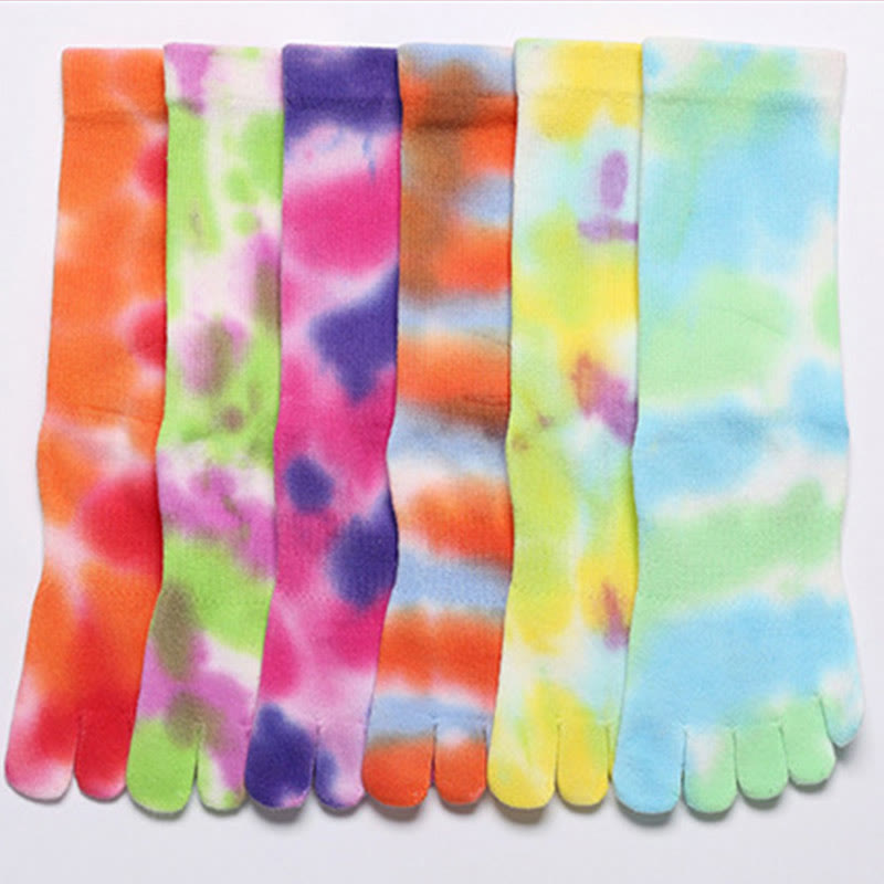 Calzini da yoga e pilates Olivenorma in cotone tie-dye, comodi, antiscivolo, ideali per allenamenti alla sbarra, traspiranti ed elasticizzati, perfetti per l'allenamento in studio. - image 30