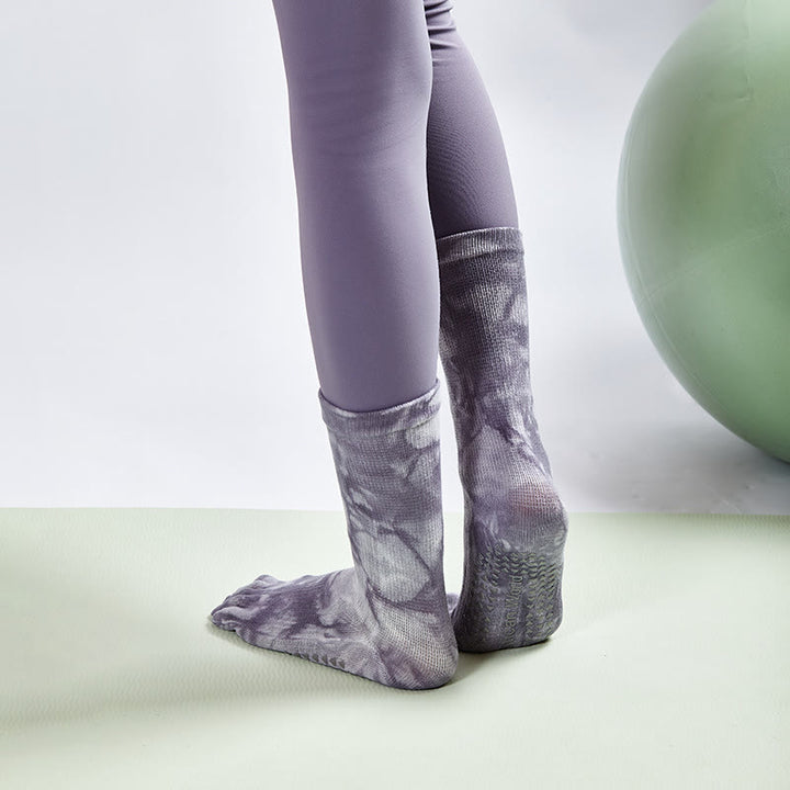 Calzini comodi in cotone Tie-Dye Yoga Pilated Barre Olivenorma 