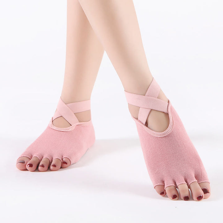 Calzini da yoga Olivenorma Grip Pilates Five-Toe/Toeless da donna 