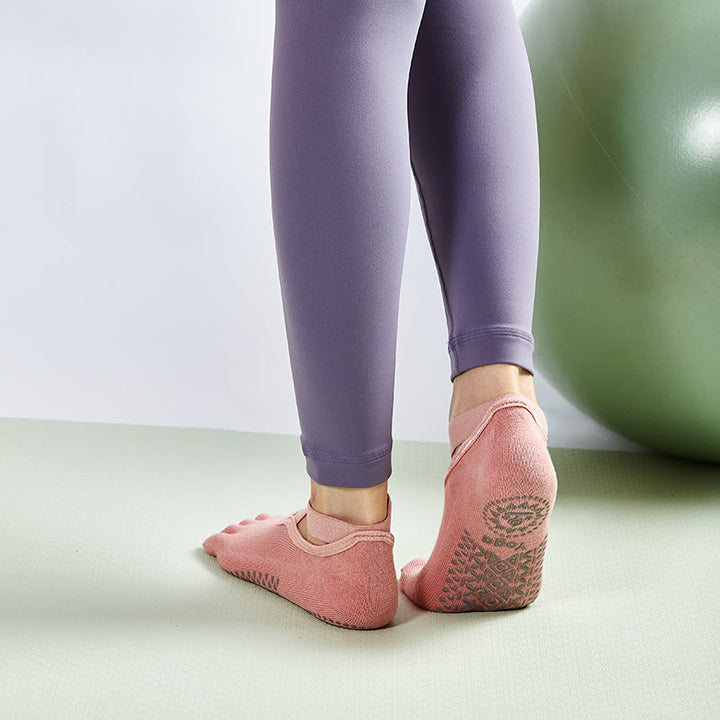 Calzini da pilates Olivenorma da donna con cinque dita antiscivolo – Calzini da yoga senza punta antiscivolo per allenamento alla sbarra. - image 15