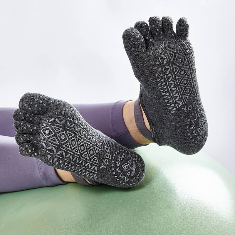 Calzini da pilates Olivenorma da donna con cinque dita antiscivolo – Calzini da yoga senza punta antiscivolo per allenamento alla sbarra. - image 7