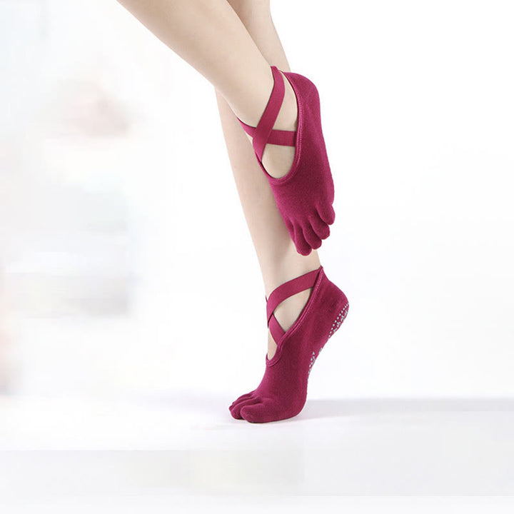 Calzini da yoga Olivenorma Grip Pilates Five-Toe/Toeless da donna 