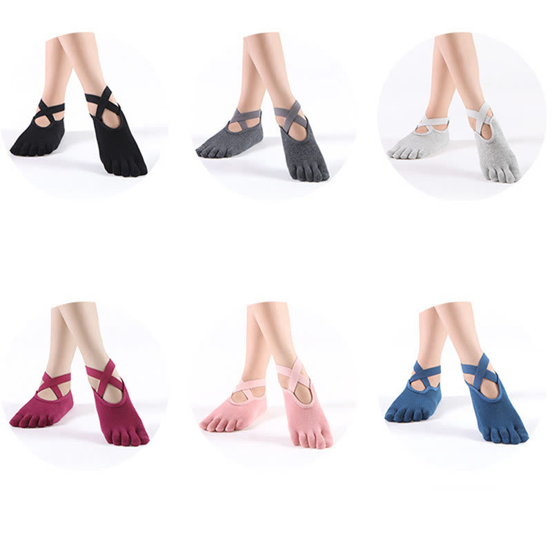 Calzini da yoga Olivenorma Grip Pilates Five-Toe/Toeless da donna 