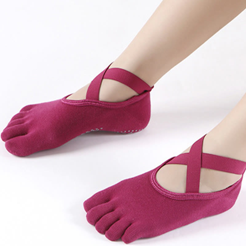 Calzini da pilates Olivenorma da donna con cinque dita antiscivolo – Calzini da yoga senza punta antiscivolo per allenamento alla sbarra. - image 2
