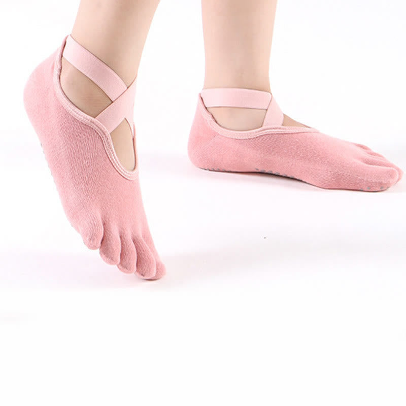 Calzini da pilates Olivenorma da donna con cinque dita antiscivolo – Calzini da yoga senza punta antiscivolo per allenamento alla sbarra. - image 14
