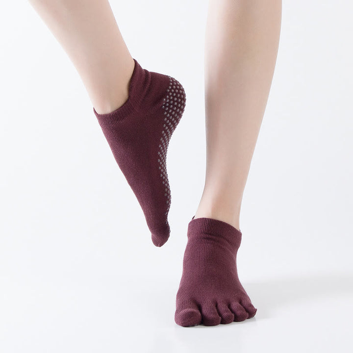 Calzini da pilates antiscivolo Olivenorma a tinta unita, ideali per yoga, barre e allenamento. Realizzati in cotone traspirante, offrono comfort e stabilità. - image 18