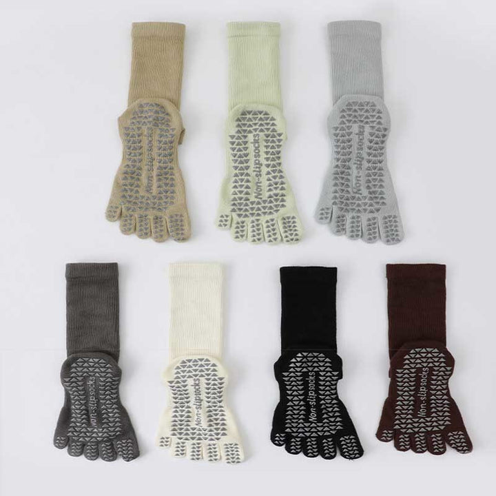 Calzini Olivenorma Yoga Pilates antiscivolo a cinque dita tinta unita - image 28