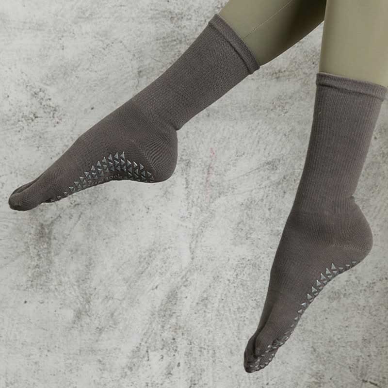 Calzini Olivenorma Yoga Pilates antiscivolo a cinque dita tinta unita - image 5