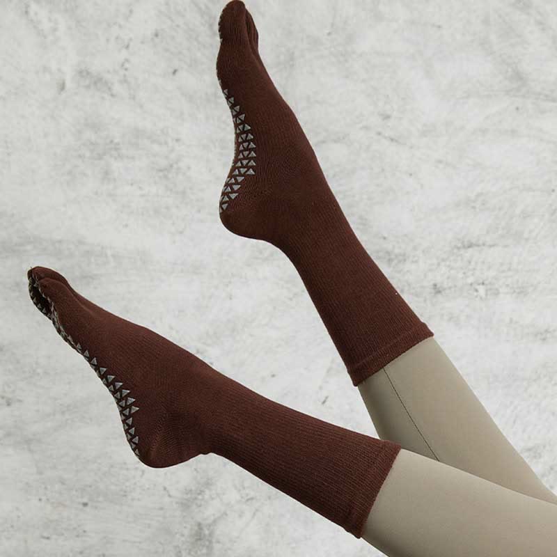 Calzini Olivenorma Yoga Pilates antiscivolo a cinque dita tinta unita - image 10