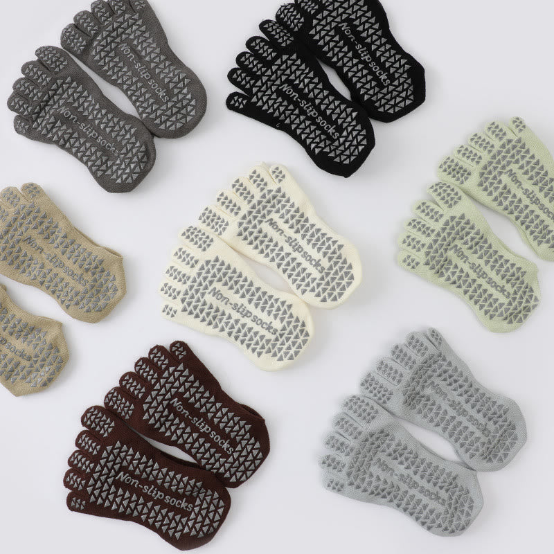 Calzini Olivenorma Yoga Pilates antiscivolo a cinque dita tinta unita - image 29