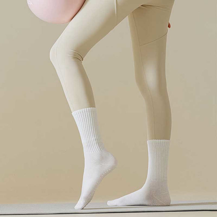 Calze Olivenorma a righe testurizzate, antiscivolo, per Pilates, Barre, comode per allenamento, con design in cotone traspirante, calze yoga - image 14