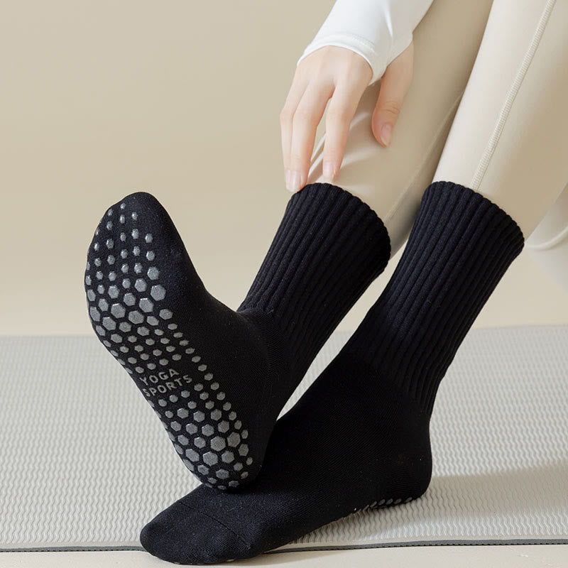 Calzini da yoga Olivenorma antiscivolo a righe solide e strutturate