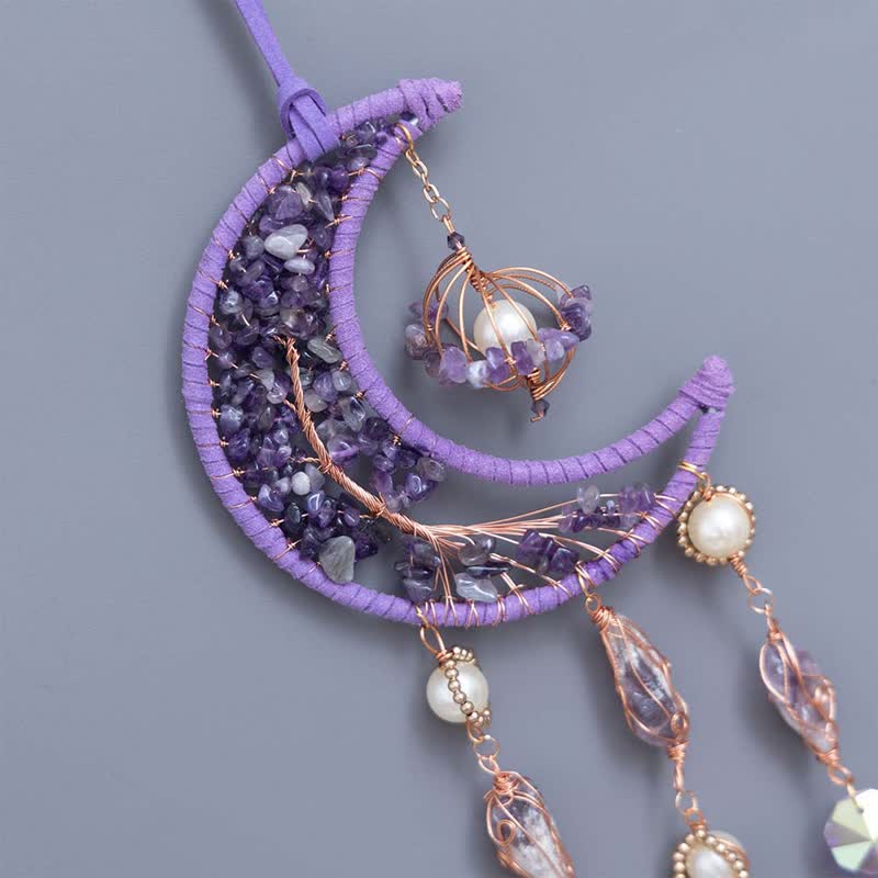 Olivenorma Ametista Viola Agata Luna Ciondolo Campanello a Vento 