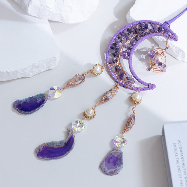 Olivenorma Ametista Viola Agata Luna Ciondolo Campanello a Vento 