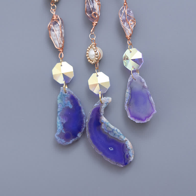 Olivenorma Ametista Viola Agata Luna Ciondolo Campanello a Vento 