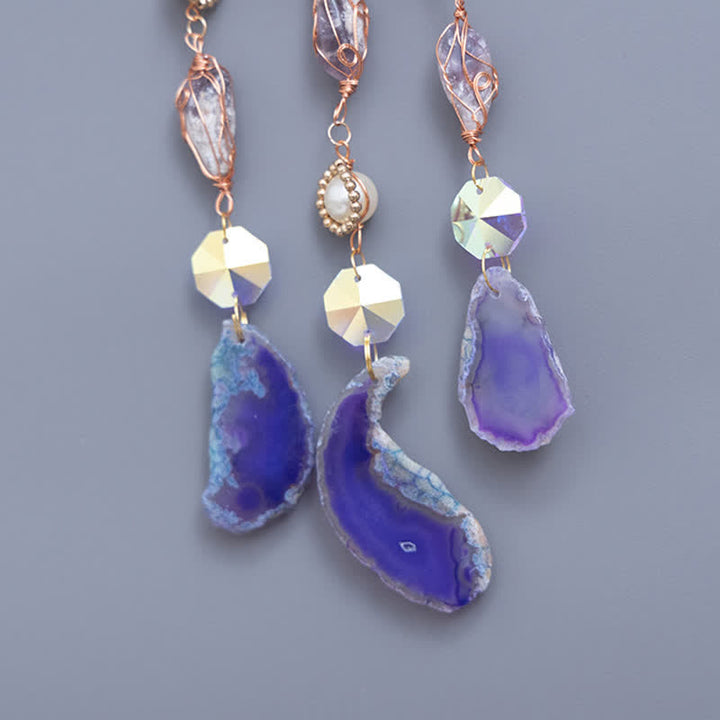 Olivenorma Ametista Viola Agata Luna Ciondolo Campanello a Vento 