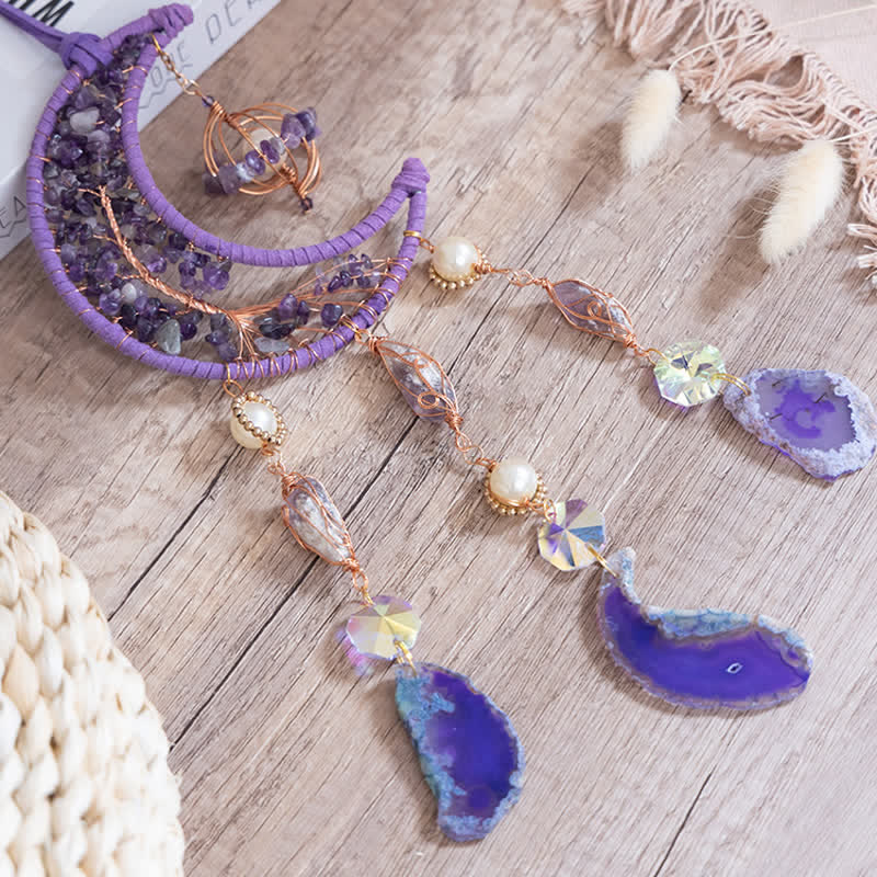 Olivenorma Ametista Viola Agata Luna Ciondolo Campanello a Vento 