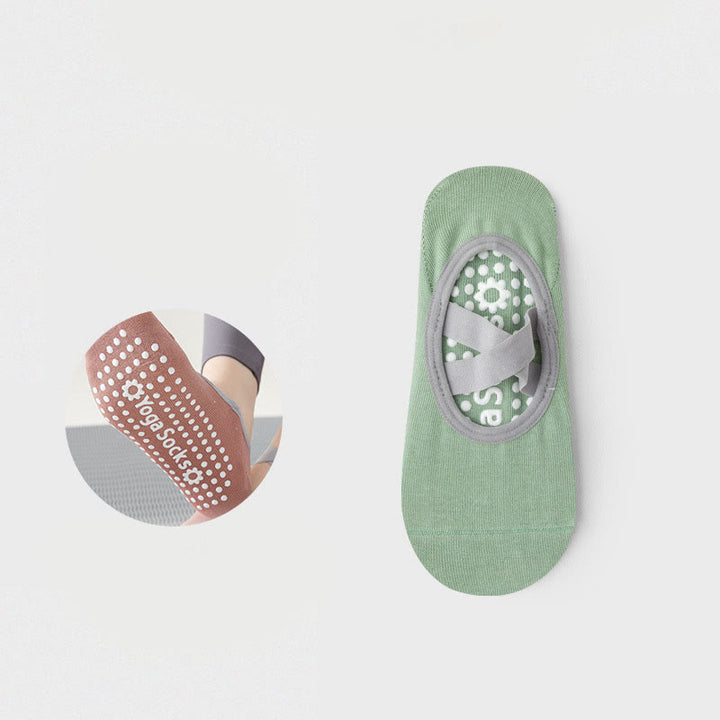 Calzino antiscivolo Olivenorma Yoga Pilates Barre con cinghie - 2 paia (ACQUISTA 1 E RICEVI 1 GRATIS) - Verde - image 18