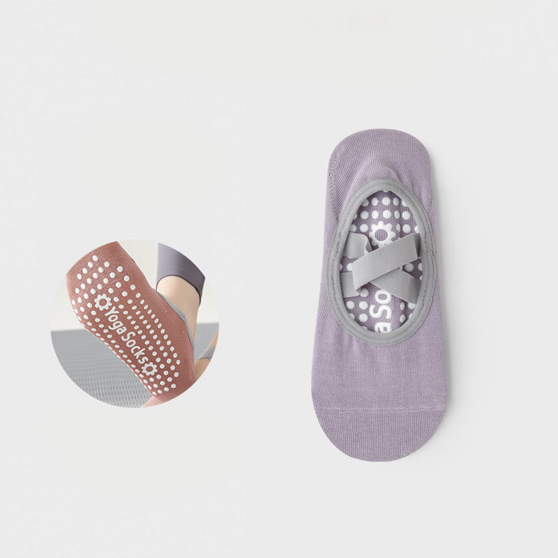 Calzino antiscivolo Olivenorma Yoga Pilates Barre con cinghie - 2 paia (ACQUISTA 1 E RICEVI 1 GRATIS) - Viola - image 11