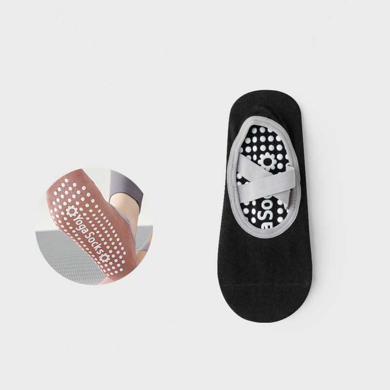 Calzino antiscivolo Olivenorma Yoga Pilates Barre con cinghie - 2 paia (ACQUISTA 1 E RICEVI 1 GRATIS) - Nero - image 14