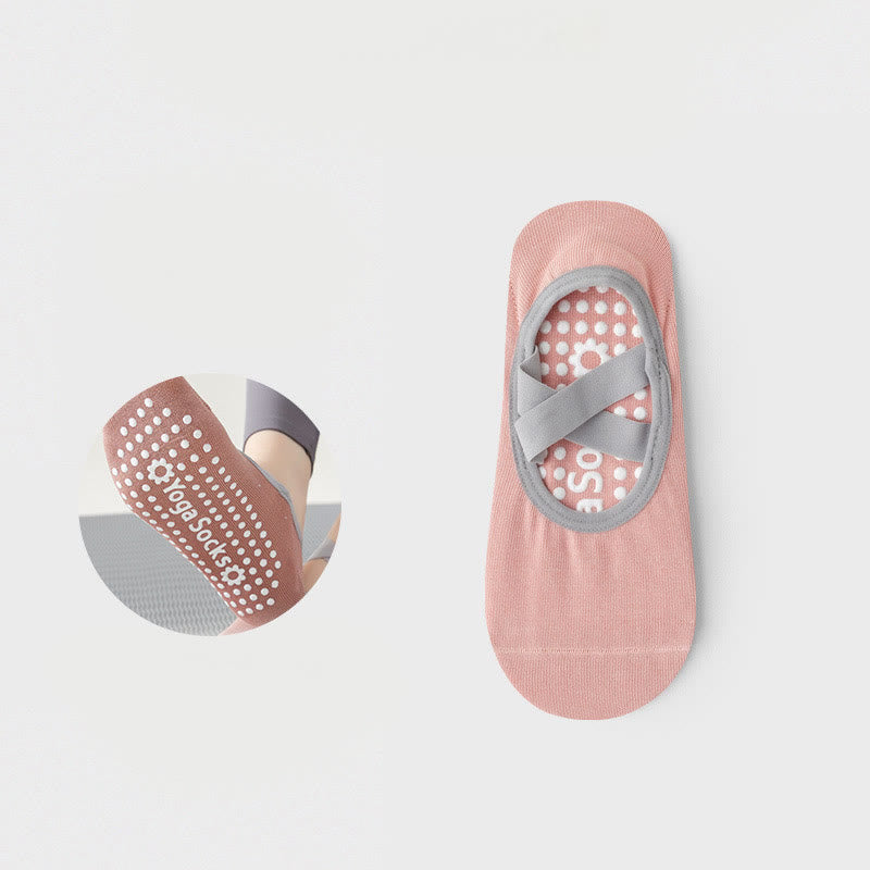 Calzino antiscivolo Olivenorma Yoga Pilates Barre con cinghie - 2 paia (ACQUISTA 1 E RICEVI 1 GRATIS) - Rosa - image 1