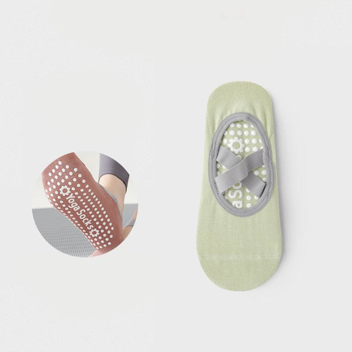 Calzino antiscivolo Olivenorma Yoga Pilates Barre con cinghie - 2 paia (ACQUISTA 1 E RICEVI 1 GRATIS) - Verde chiaro - image 9