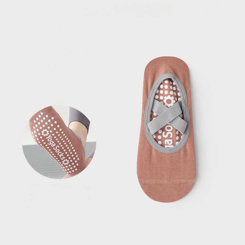 Calzino antiscivolo Olivenorma Yoga Pilates Barre con cinghie - 2 paia (ACQUISTA 1 E RICEVI 1 GRATIS) - Rosso indiano - image 5