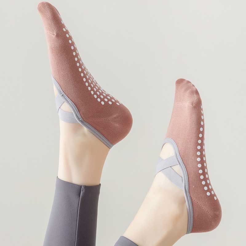 Calzino antiscivolo Olivenorma Yoga Pilates Barre con cinghie - image 6