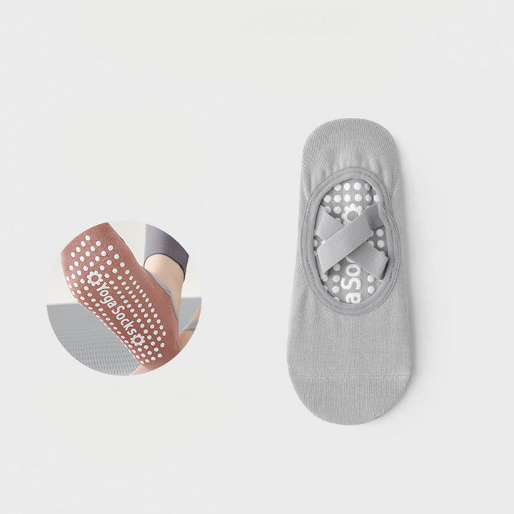 Calzino antiscivolo Olivenorma Yoga Pilates Barre con cinghie - 2 paia (ACQUISTA 1 E RICEVI 1 GRATIS) - Grigio chiaro - image 16