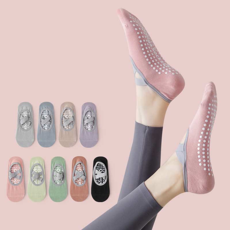 Calzino antiscivolo Olivenorma Yoga Pilates Barre con cinghie - image 0